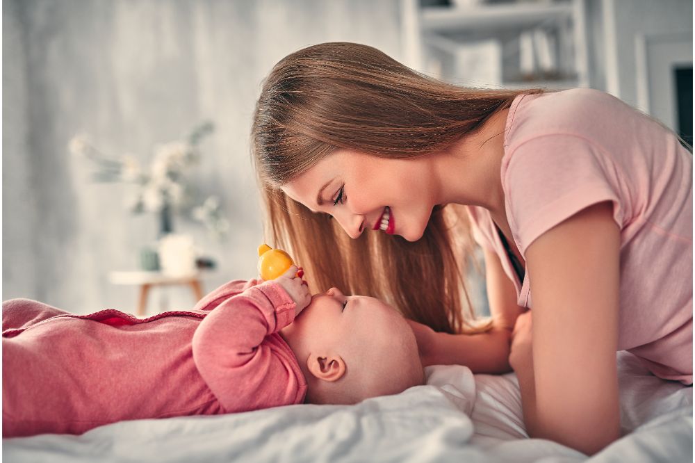 Mother with baby girl